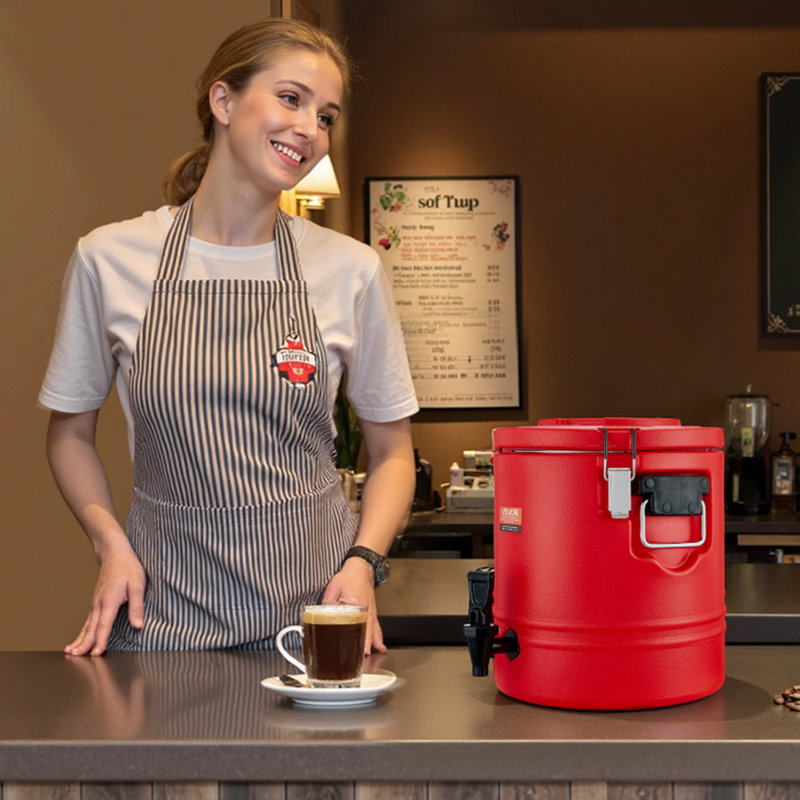 Insulated Beverage Dispenser, 3 Gal/11.4L Thermal Hot and Cold Drink Server Dispenser with Spigot, Food-Grade Cooler Jug with 304 Stainless Steel Interior, for Tea Coffee Restaurant Outdoor