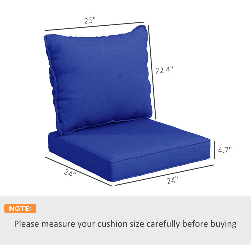 4 Navy Blue Outdoor Cushion For Patio Chairs, Relaxing Seating Garden Seat And Pillow , 4, Comfortable Option