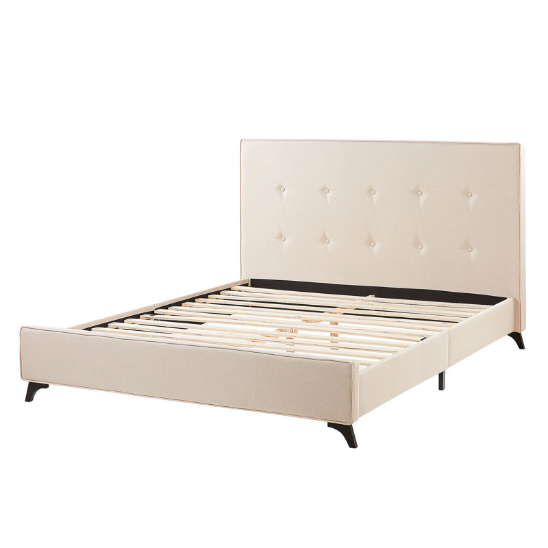 Upholstered Bed, Beige, 160 x 200cm