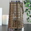 Rustic Chic Tapered Cylinderical Rattan Candle Holder Lantern with Jute Handle-20884289