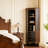 68.11"H Solid Wood Corner Cabinet, Retro Style, Glass Door Tall Storage Shelf