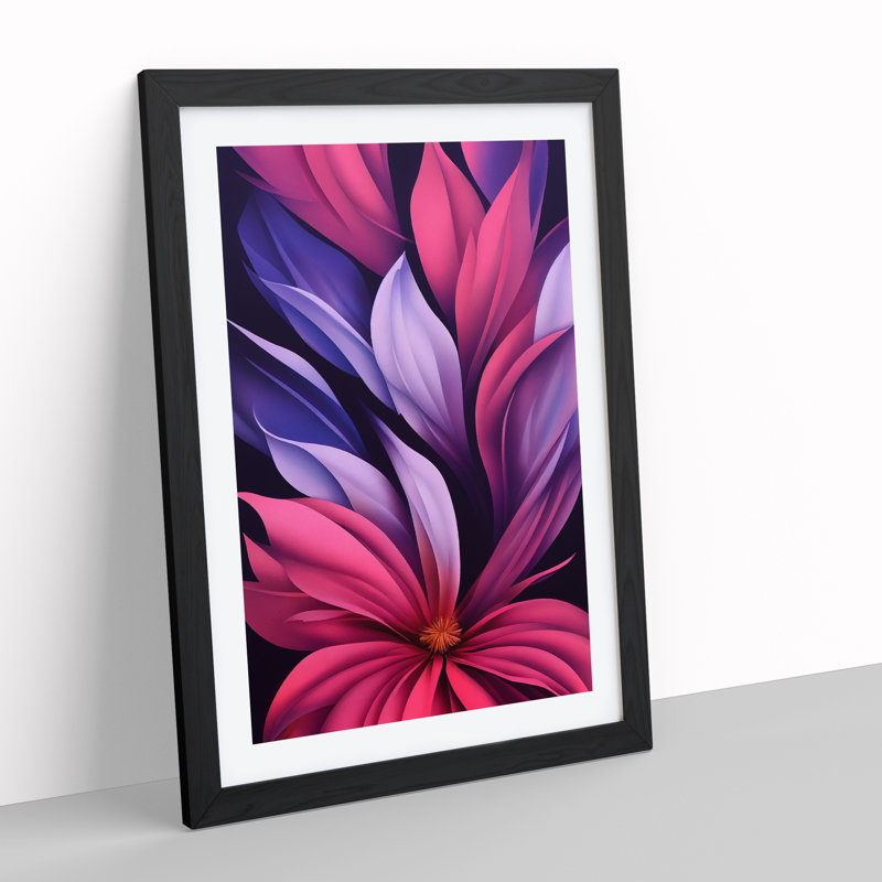 The Quirky Flowers - Single Picture Frame Print, 64cm H x 46cm W x 2cm D, Black Framed