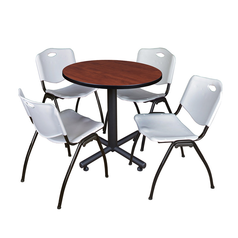 Table de salle de repos Nicklo, Cerisier, Gris, 29" H x 30" L x 30" D