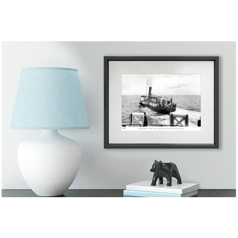 Worthing, The Lady Rowena Leaving The Pier 1921 by Francis Frith - Single Picture Frame Print, 28cm H x 36cm W x 2.3cm D