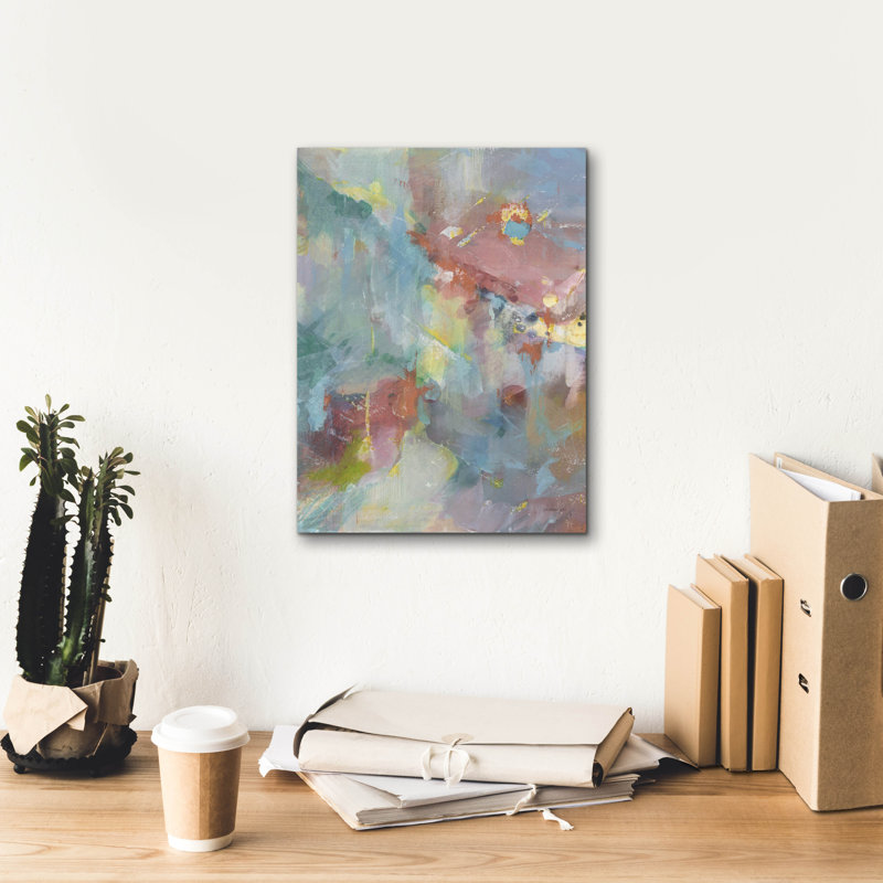 Art mural sur toile  «Quasar 2 Rose» par Danhui Nai, H 16 po x l 12 po
