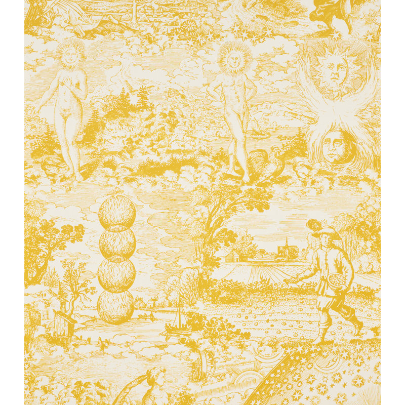 Schumacher x Johnson Hartig Modern Toile Fabric, Yellow