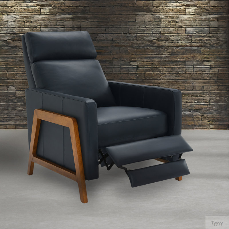 Fauteuil inclinable en cuir Richland, Bleu très foncé