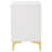 in White and Gold 2-Drawer Rectangular Nightstand