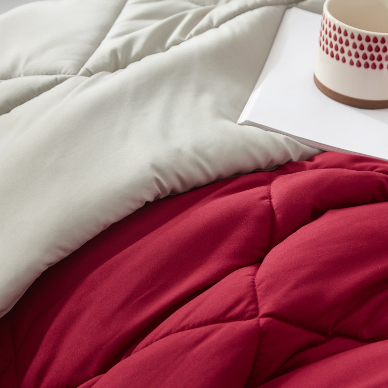 Édredon réversible pour lit simple TG, Scooter rouge / bouleau