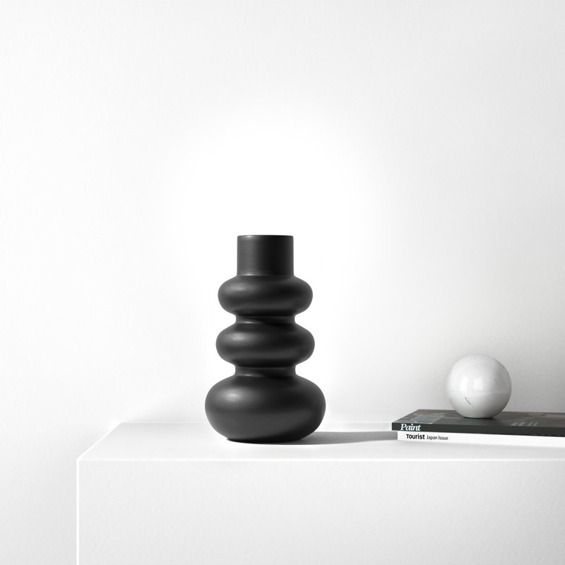 10” Dolomite Stacked Vase - Contemporary Abstract Stacked Sphere Decorative Table Vase - Home or Office Decor Accent - Flower Centerpiece Display Vase - Gift Idea
