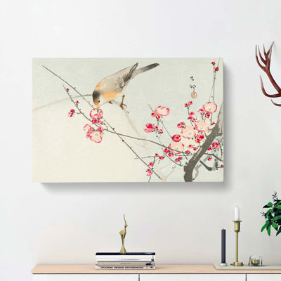 Songbird On A Blossom Branch by Ohara Koson - Wrapped Canvas