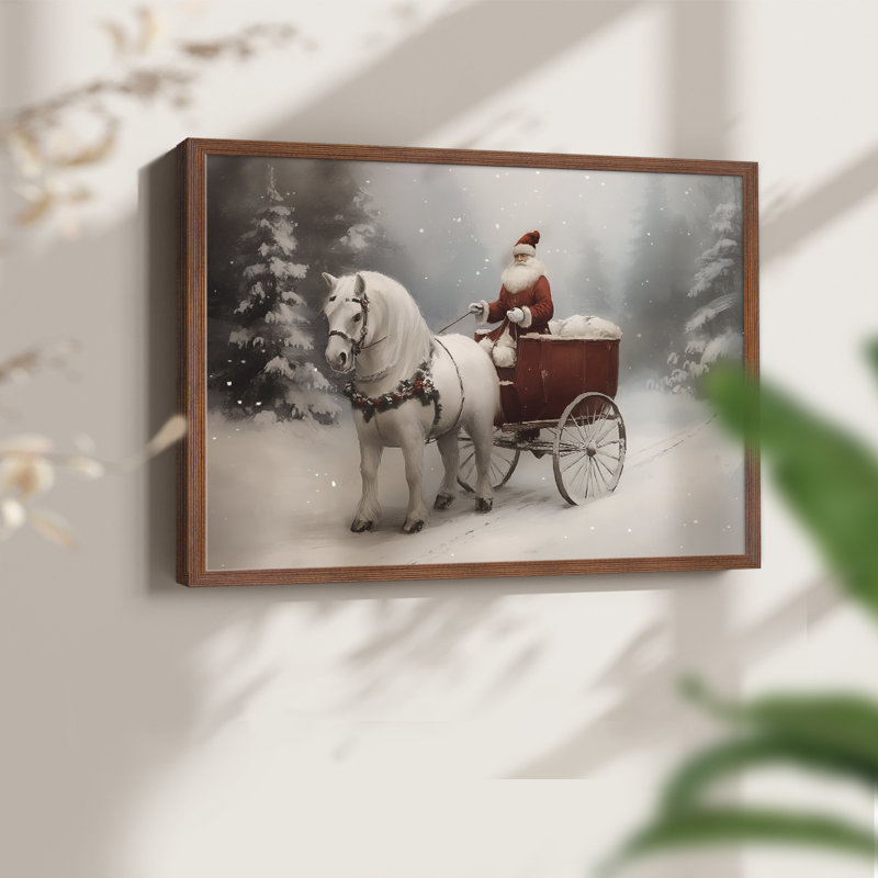 Art de Noël - CMxx - reproduction encadrée, H 22 po x l 28 po, Noyer