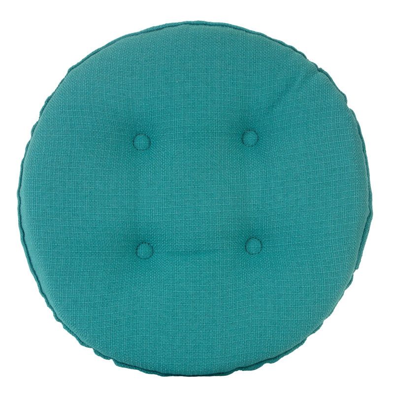 Non-Slip Solid Barstool Seat Cushion, 14-Inches Round, Teal