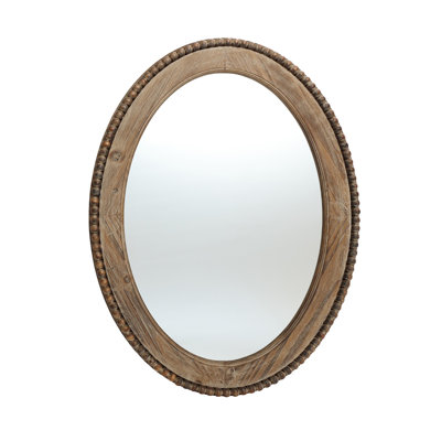 Lynwood Farmhouse Wood Oval Wall Mirror