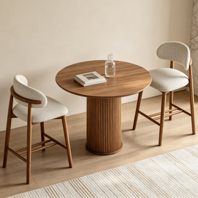Ensemble de 2 chaises de salle à manger rembourrées en bois massif