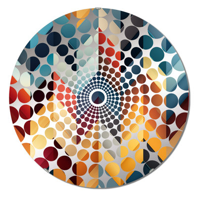 Urban Geometry Multicolor Chevron Pattern - Concentric Circles Decorative Mirror