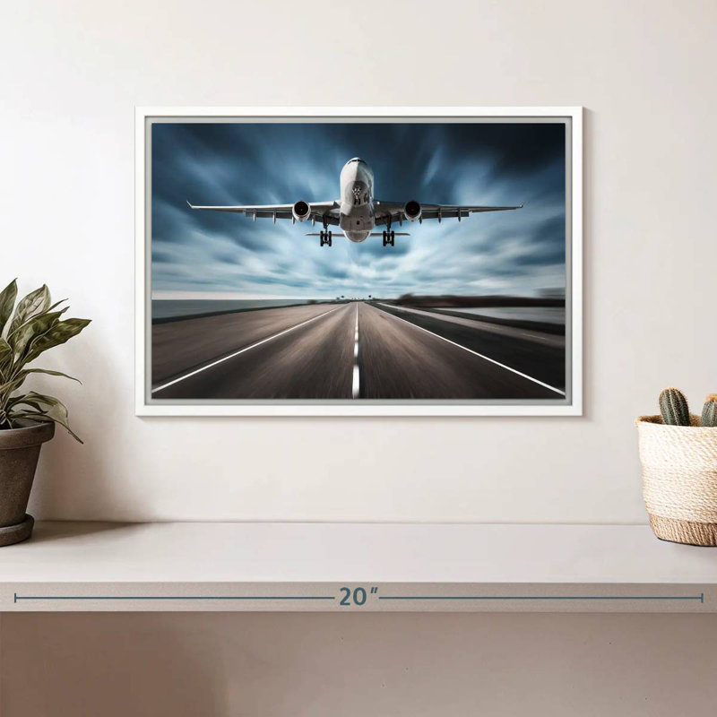 Avion de piste, Cadre flottant blanc, 13 po x 9 po