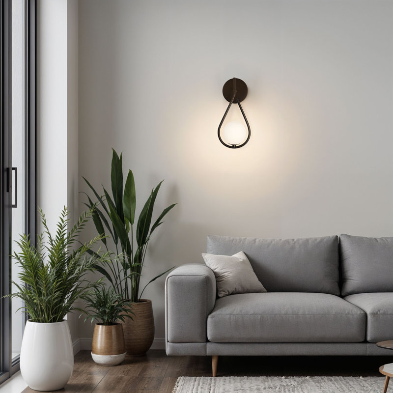 Teardrop 1-Light Wall Sconce - Black, Matte Black