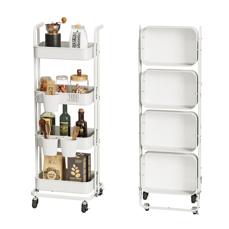 Chariot utilitaire avec roues H 48,6 po x l 18,7 po, Blanc