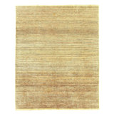 Hand Woven Cotton and Wool Striped Area Rug
