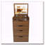 Bureau de coiffeuse 3-en-1 avec miroir éclairé, tabouret et rangement rabattable