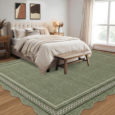 Tapis lavable à bord festonné avec envers antidérapant