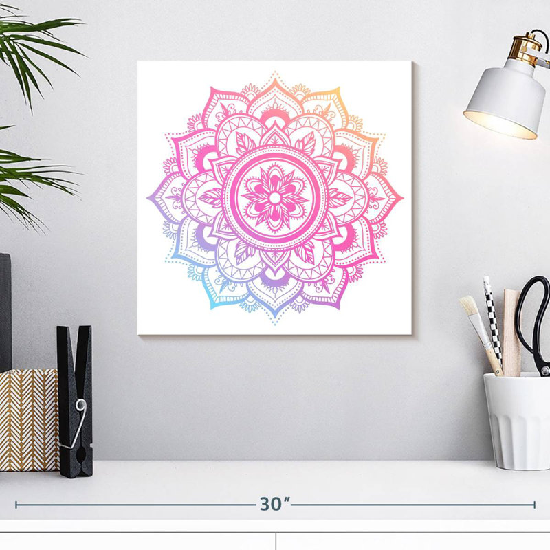 Kerner Gradient Floral Mandala, 16" H x 16" W