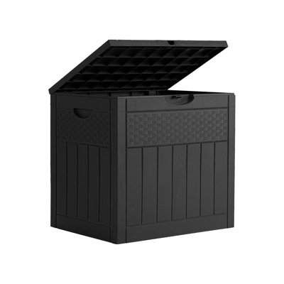 Lifeideas 55.5cm W 126.484L Polypropylene Lockable Deck Box in Black