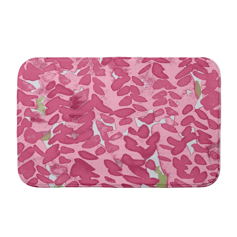 Lubbers Non-Slip Bath Mat, 21" W x 34" L, Pink
