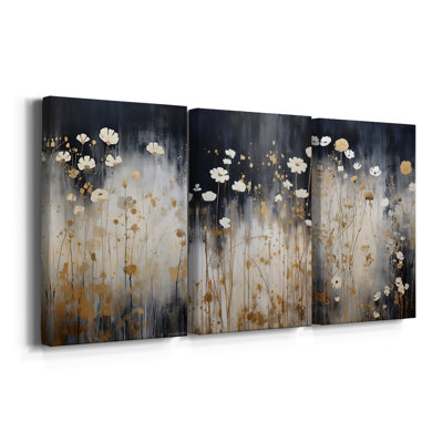 FLORAL Series CDXVI  -Custom Wrapped Gallery Canvas - 3 Pieces