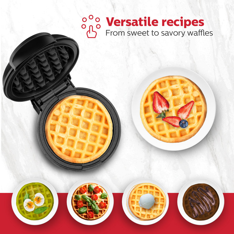Gaufrier personnel Holstein Housewares de 4 pouces, Noir