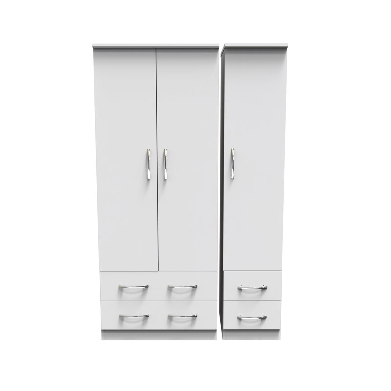 Tabathe Manufactured Wood Wardrobe, White Matt