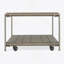 Table basse rectangulaire avec plateau en bois manufacturé et tablette