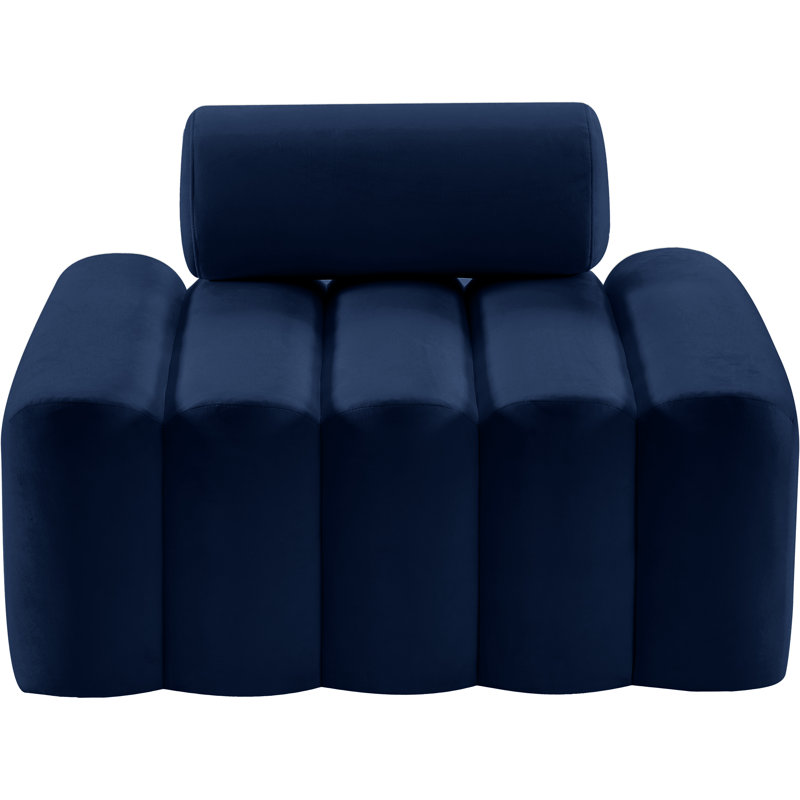 Fauteuil Erlond, Velours bleu marine