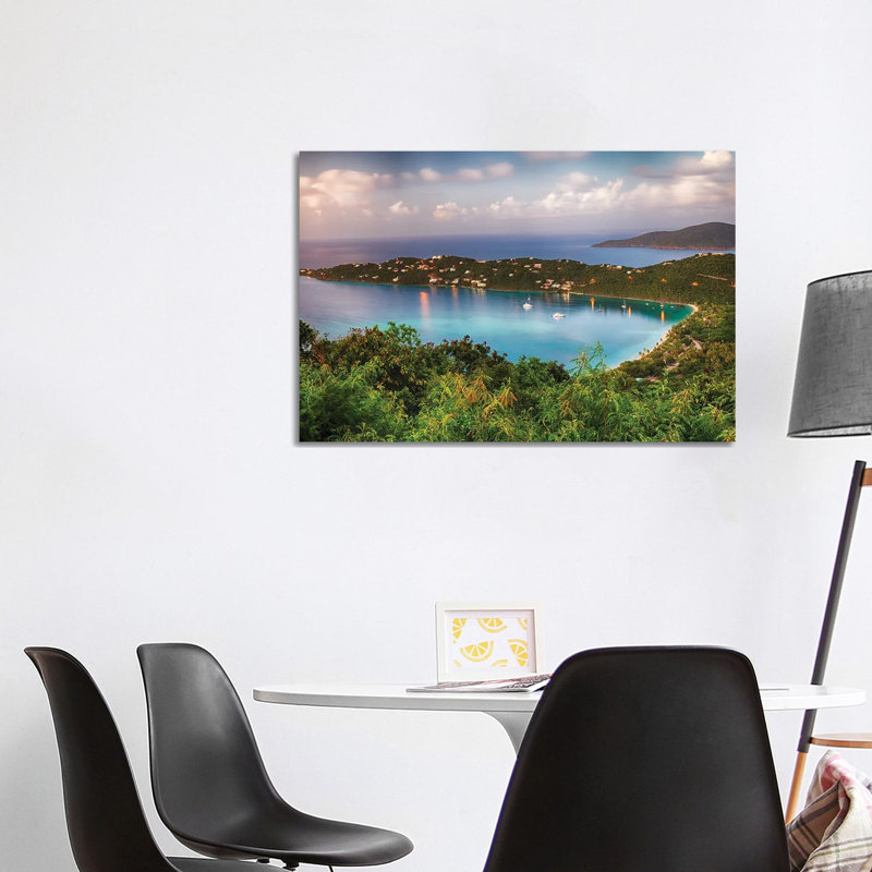 Magens Bay After Sunset Panoram, St Thomas by George Oze - Print on Canvas, 101.6 cm H x 66.04 cm W x 1.91 cm D
