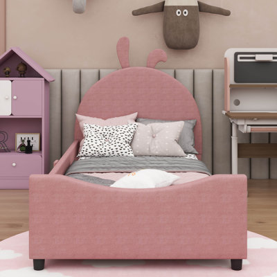 Lit de jour simple en tissu avec tête de lit oreilles de lapin