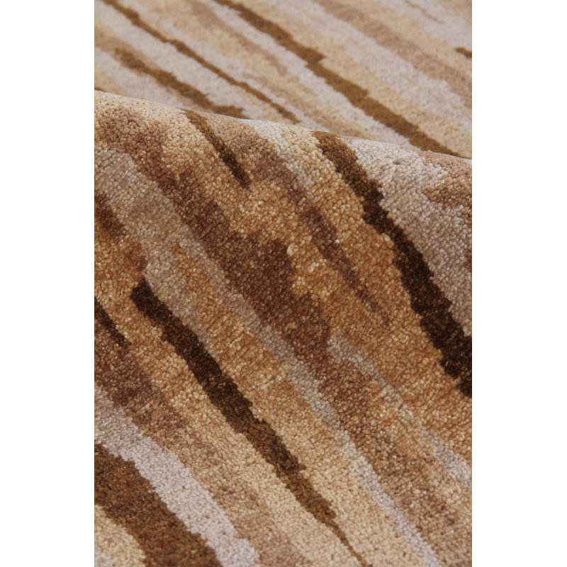 Metropolitan Wool Abstract Area Rug in Gray/Brown/Camel/Beige, Rectangle 9' x 10'