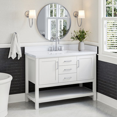Meuble-lavabo simple avec plateau en quartz Abby