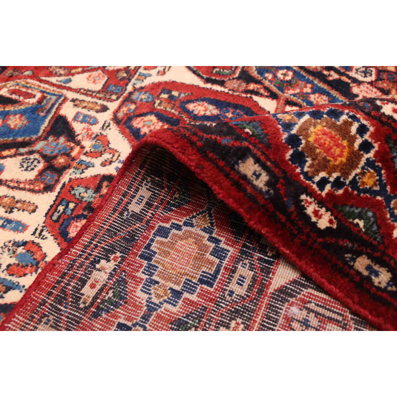 Tapis crème / rouge Melis Vintage 7 pi 1 po x 7 pi 1 po