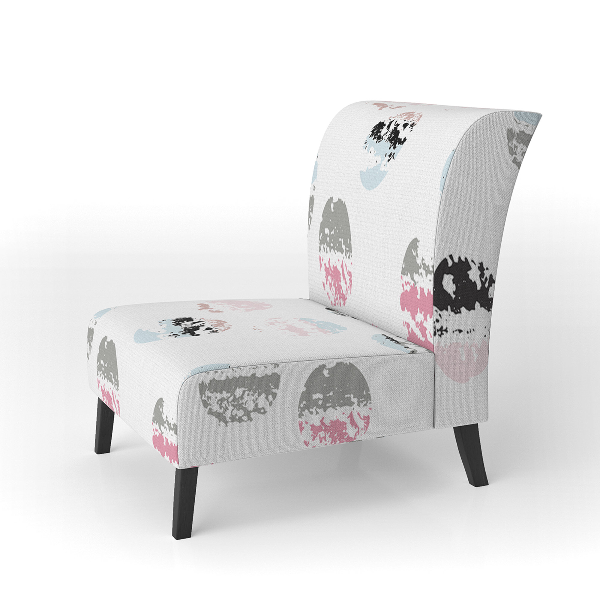 Orren Ellis White Circle Pattern - Upholstered Patterned Accent Slipper ...