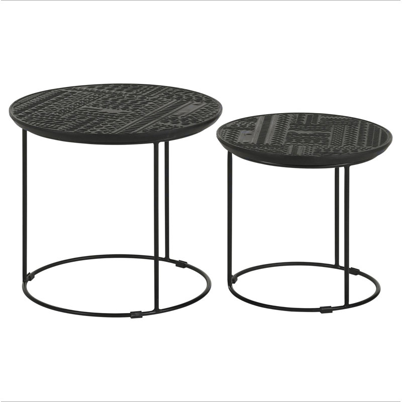 Matte Black 2-Piece Nesting Table