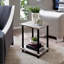 Bamboo Folding Side Table With Detachable Serving Tray Living Room