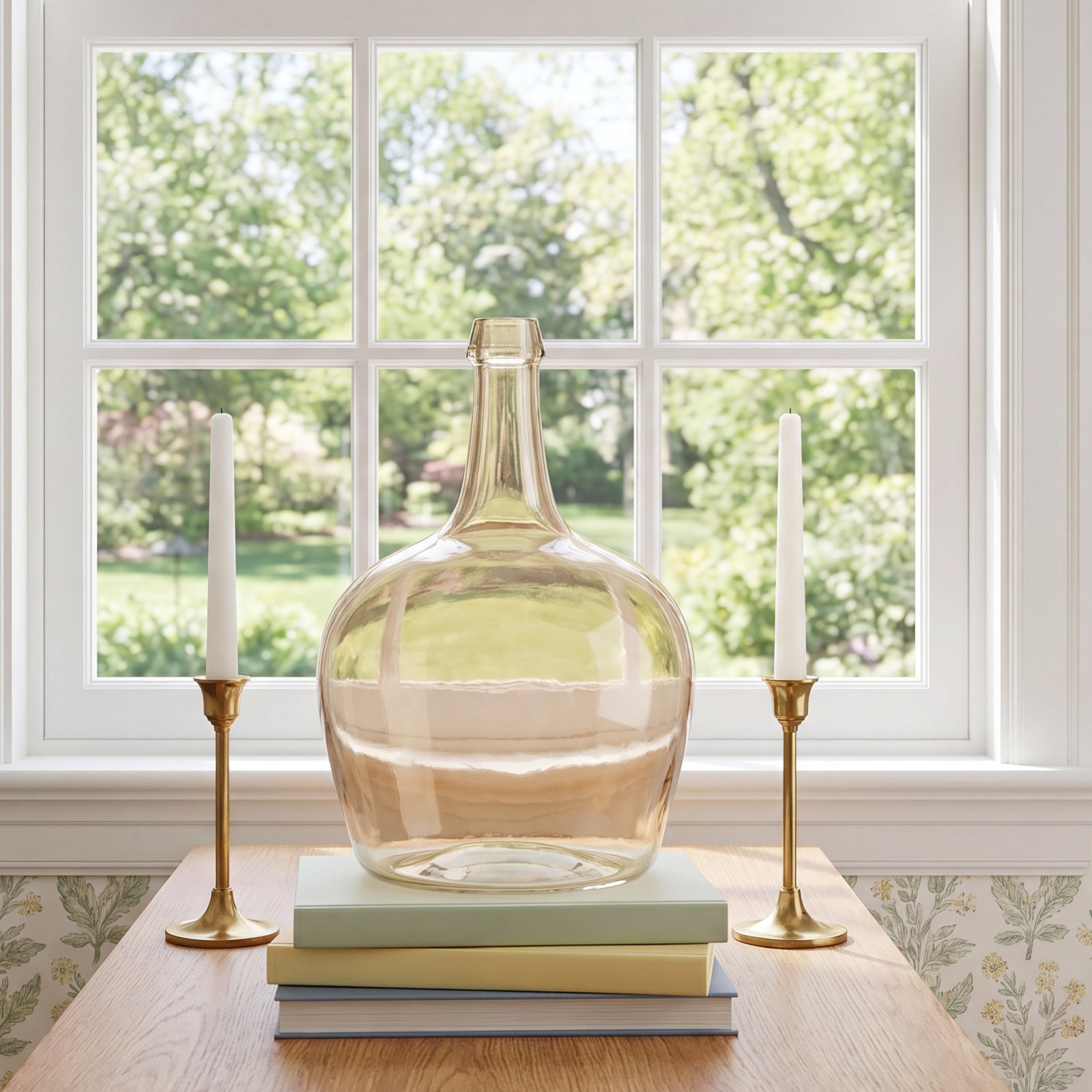 Meile Glass Decorative Bottle, Beige
