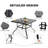 Outdoor 7-Piece Dining Set, Iron Finish, Black with Gold Speckles-1040189680