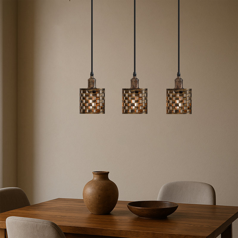 Timmer 3 - Light Kitchen Island Pendant, Brushed Copper