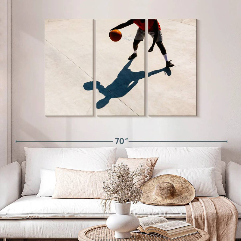 Ombre de joueur de basketball, H 32 po x l 50 po