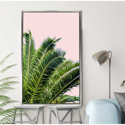 «Tropical Leaves on Blush I», reproduction de photo