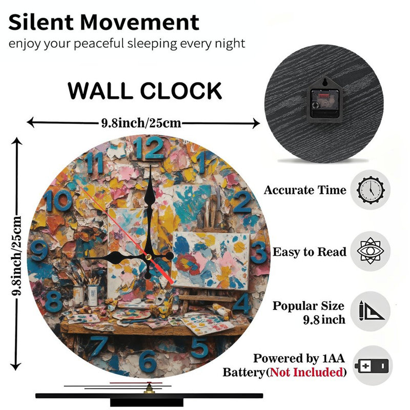 Horloge d'atelier de peinture texturée