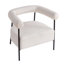 Fauteuil d'appoint incurvé moderne avec structure en métal noir Modern Boucle