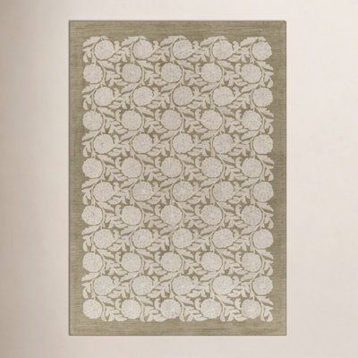 Eleanora Green Hand-Tufted Floral Wool Rug